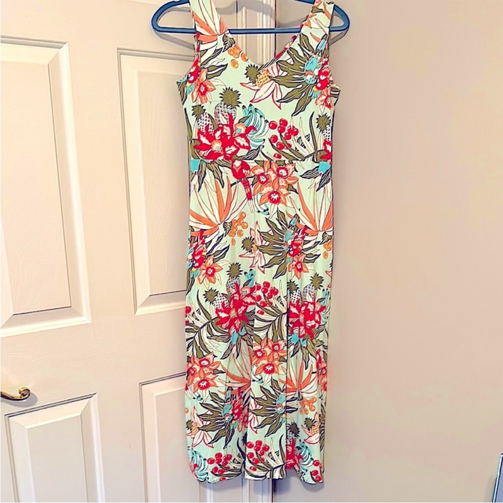 Talbots Floral Maxi Dress in Mint, Red, Coral